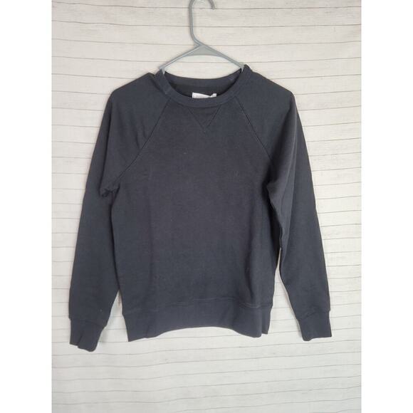 EVERLANE THE CLASSIC FRENCH TERRY  SWEATSHIRT IN WASHED BLACK, SZ XXS - Picture 1 of 8